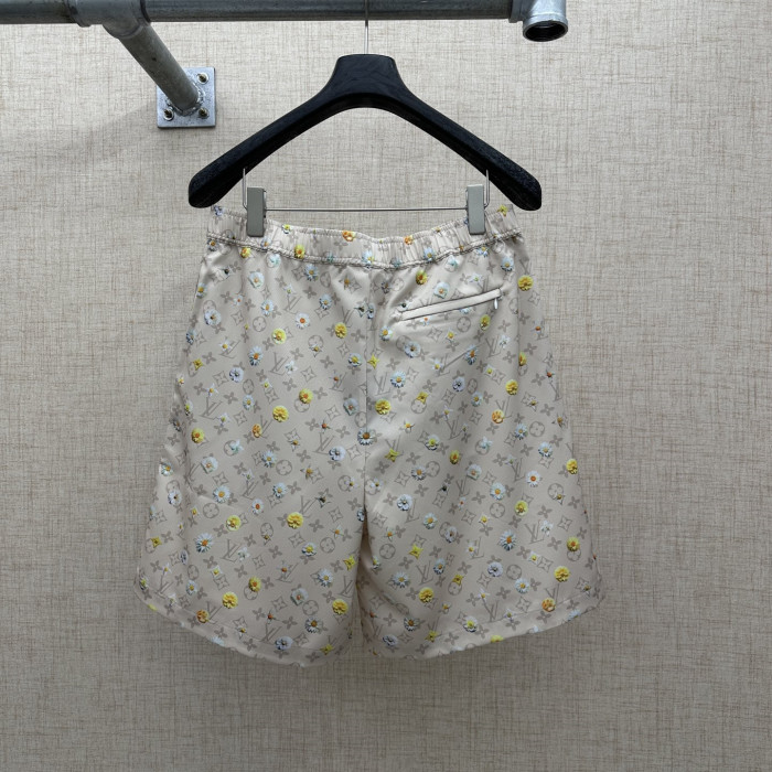 Louis Vuitton Luxury Brand Women Mens Pant Shorts Monogram Printed Silk Shorts with Original Box Whatsapp 【+1-3239614486】