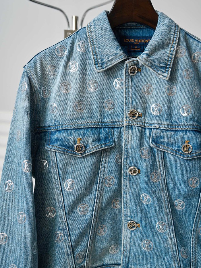 Louis Vuitton Womens Jacket Coat Luxury Brand Women Sequin Signature Denim Jacket 1AIQYL Top Quality Whatsapp【+1-3239614486】