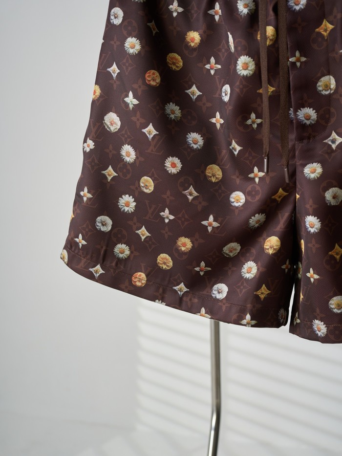 Louis Vuitton Luxury Brand Women Mens Pant Shorts Monogram Printed Silk Shorts with Original Box Whatsapp 【+1-3239614486】