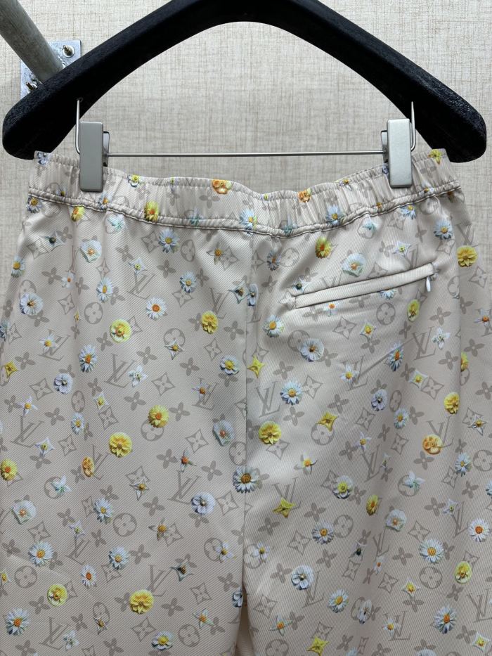 Louis Vuitton Luxury Brand Women Mens Pant Shorts Monogram Printed Silk Shorts with Original Box Whatsapp 【+1-3239614486】