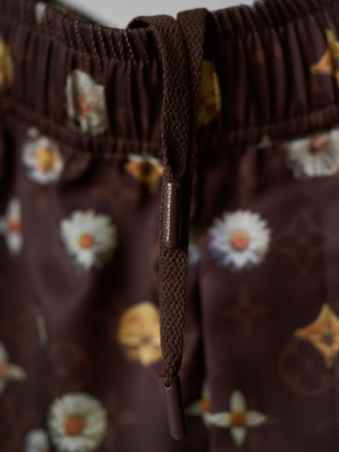 Louis Vuitton Luxury Brand Women Mens Pant Shorts Monogram Printed Silk Shorts with Original Box Whatsapp 【+1-3239614486】