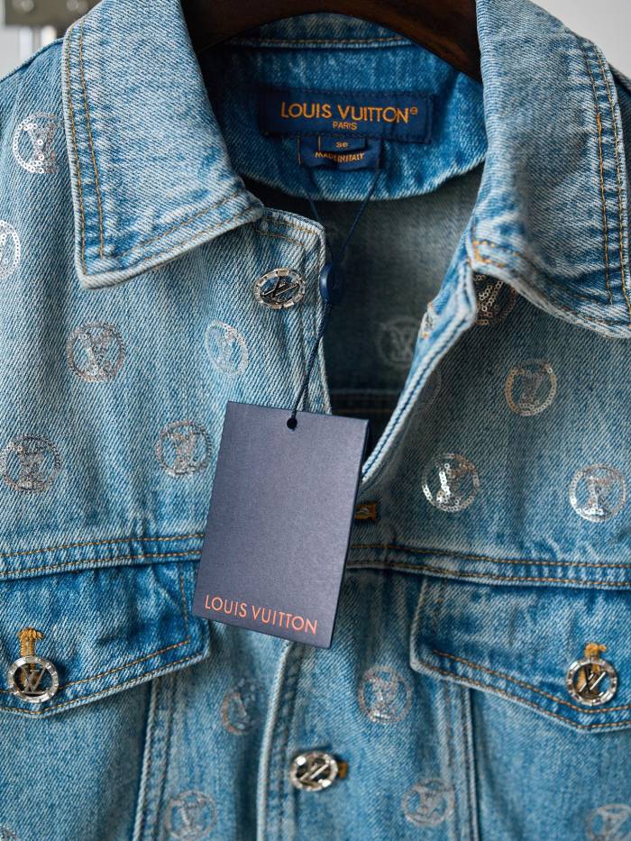 Louis Vuitton Womens Jacket Coat Luxury Brand Women Sequin Signature Denim Jacket 1AIQYL Top Quality Whatsapp【+1-3239614486】