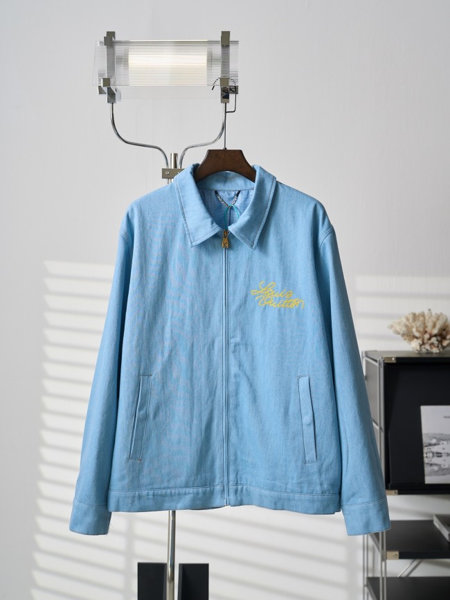 Louis Vuitton Men Womens Jacket Coat Luxury Brand Mens Embroidered Signature Denim Workwear Top Quality Whatsapp【+1-3239614486】