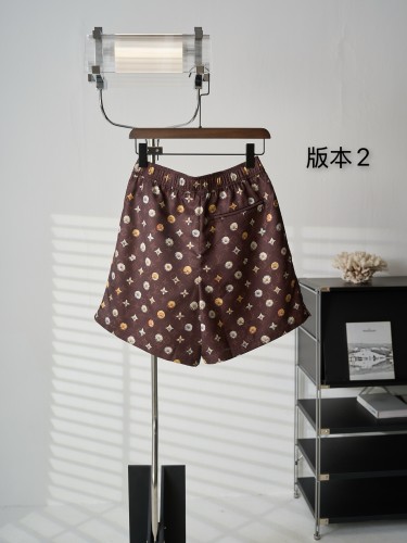 Louis Vuitton Luxury Brand Women Mens Pant Shorts Monogram Printed Silk Shorts with Original Box Whatsapp 【+1-3239614486】