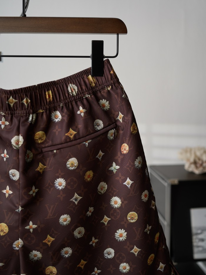 Louis Vuitton Luxury Brand Women Mens Pant Shorts Monogram Printed Silk Shorts with Original Box Whatsapp 【+1-3239614486】