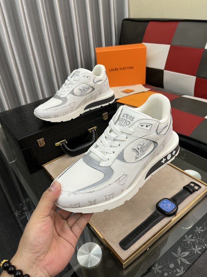 Louis Vuitton Men Shoes Sports RUN AWAY SNEAKER Running Design Luxury Brand with Original Box Mesh and suede calf leather 1A9J0M whatsapp 【+1-3239614486】
