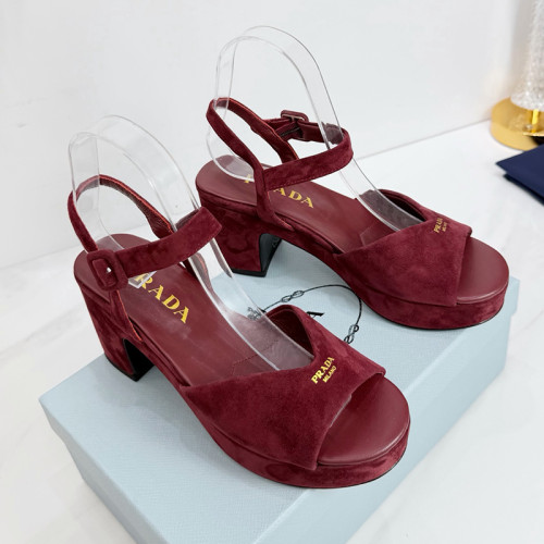Prada Womens Shoes Pumps Casual Luxury Brand 65mm Heel and 2cm Waterproof Platform pump Padded nappa leather sandals with Original Box Whatsapp【+1-3239614486】