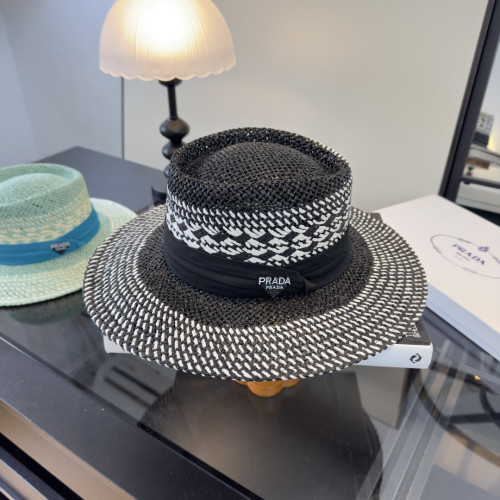 Prada Womens Raffia Hat Luxury Brand Design Prada Sun Hat with Original Box Whatsapp【+1-3239614486】