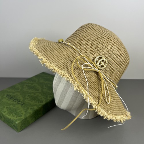Gucci Womens Sun Cap Raffia Straw Hat Luxury Brand with Original Box Whatsapp 【+1-3239614486】