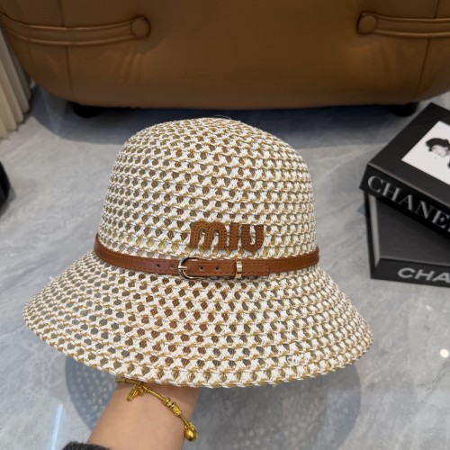 Miumiu Womens Straw Hat Luxury Brand Miumiu Sun Hat with Original Box Whatsapp 【+1-3239614486】