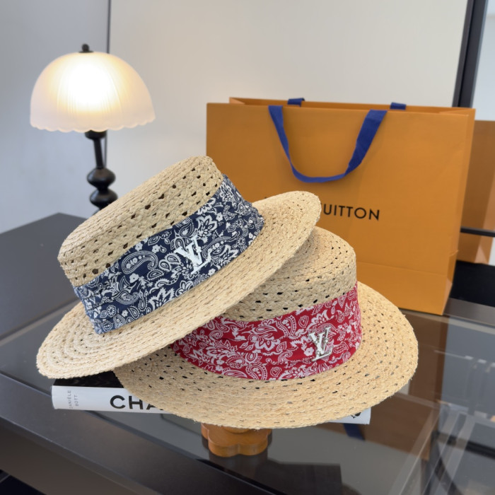 Louis Vuitton Womens Cap Raffia Straw Hat Luxury Brand with Original Box Whatsapp 【+1-3239614486】