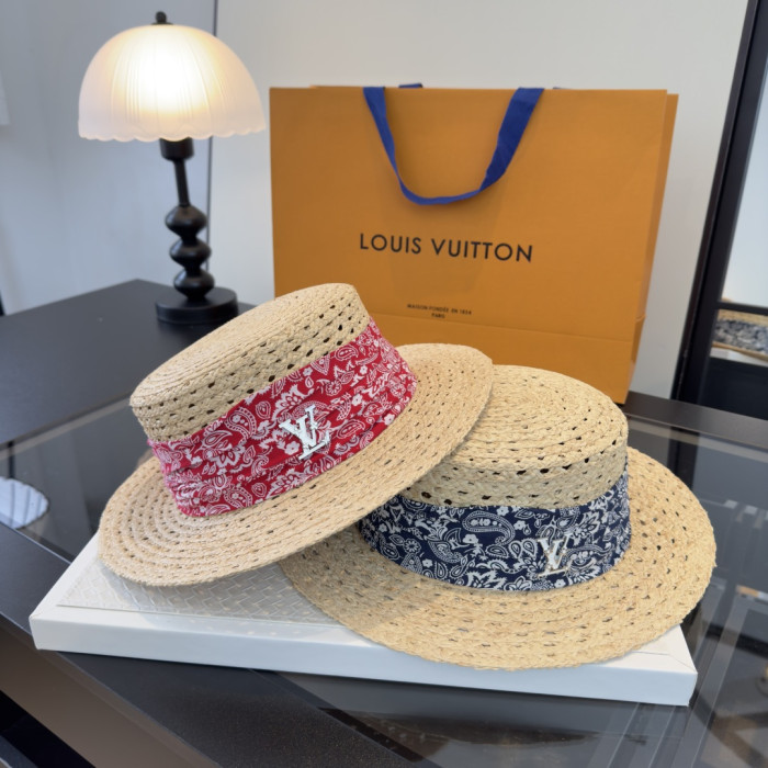 Louis Vuitton Womens Cap Raffia Straw Hat Luxury Brand with Original Box Whatsapp 【+1-3239614486】