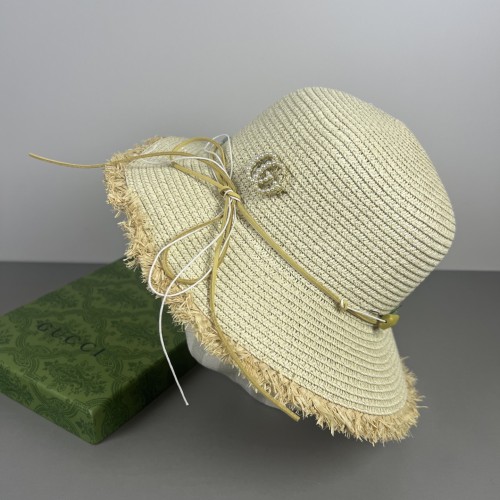 Gucci Womens Sun Cap Raffia Straw Hat Luxury Brand with Original Box Whatsapp 【+1-3239614486】
