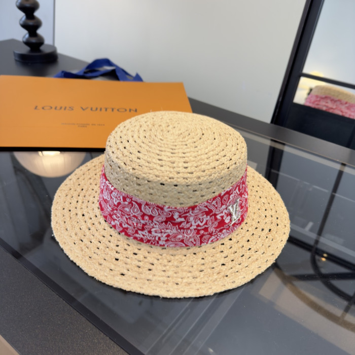 Louis Vuitton Womens Cap Raffia Straw Hat Luxury Brand with Original Box Whatsapp 【+1-3239614486】