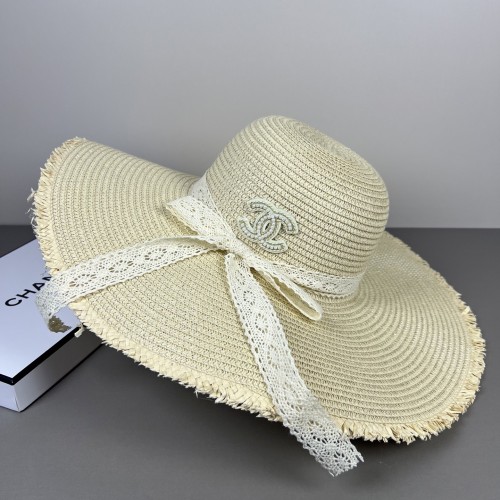 Chanel Luxury Brand Womens Wide-brimmed Straw Hat Sun Cap with Original Box Whatsapp 【+1-3239614486】