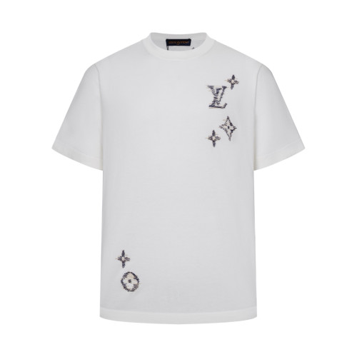 Louis Vuitton Luxury Brand Womens Men Short Sleeve T-Shirt Embroidered Signature Short-Sleeved T-Shirt 1AK7FX Top Quality Whatsapp 【+1-3239614486】