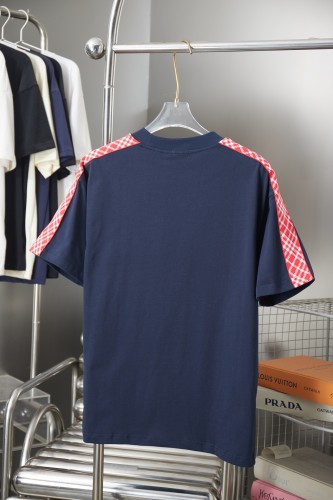 Burberry Luxury Brand Women Mens Short Sleeve T-Shirt Check Trim Cotton T-shirt with Original Box Whatsapp 【+1-3239614486】