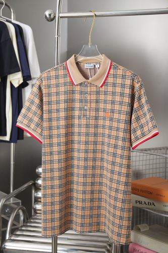 Burberry Luxury Brand Women Mens Short Sleeve T-Shirt Check Cotton Blend Polo Shirt with Original Box Whatsapp 【+1-3239614486】
