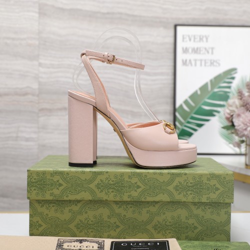 Gucci Womens Shoes Pumps Heels 10cm and 2cm Platform Luxury Brand Gucci Women's Horsebit platform sandal with Original Box whatsapp【+1-3239614486】