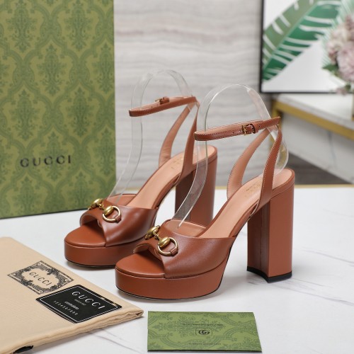 Gucci Womens Shoes Pumps Heels 10cm and 2cm Platform Luxury Brand Gucci Women's Horsebit platform sandal with Original Box whatsapp【+1-3239614486】