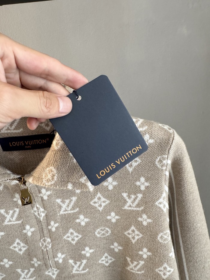 Louis Vuitton Mens Womens Sweaters Knitwear Ribbed Wool Half-Zip Pullover 1AJBWM Luxury Brand Whatsapp【+1-3239614486】