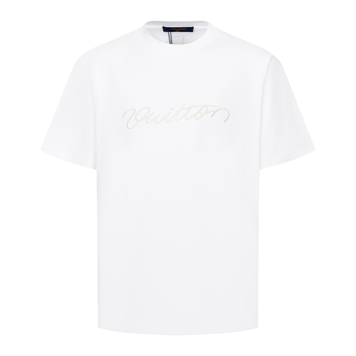 Louis Vuitton Luxury Brand Womens Men Short Sleeve T-Shirt Embroidered Signature Short-Sleeved T-Shirt 1AJCSO Top Quality Whatsapp 【+1-3239614486】