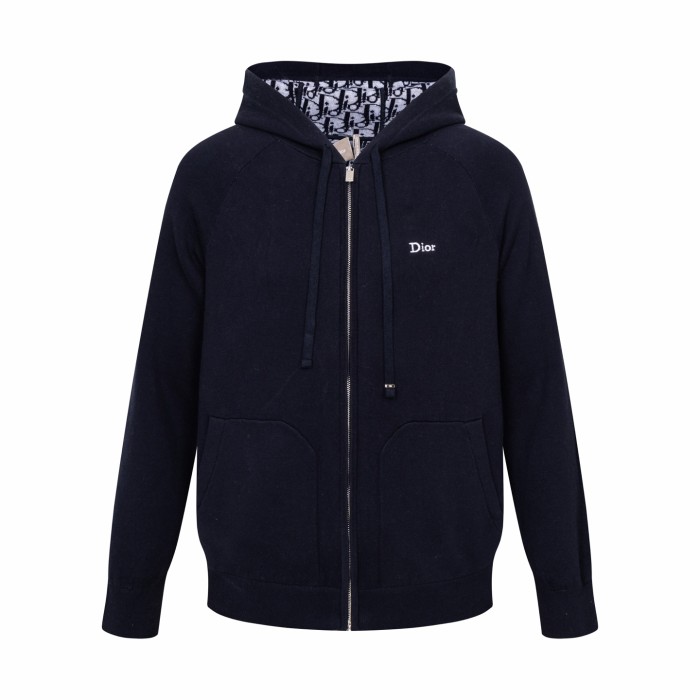 Dior Men Coat Jackets Luxury Brand Mens Knit Zip Hoodie Coat Top Quality Whatsapp【+1-3239614486】