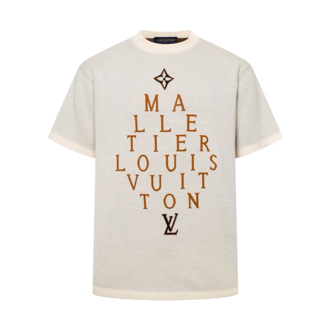Louis Vuitton Luxury Brand Womens Men Short Sleeve Knit T-Shirt Short-Sleeved Signature Crewneck 1AK6YQ Top Quality Whatsapp 【+1-3239614486】