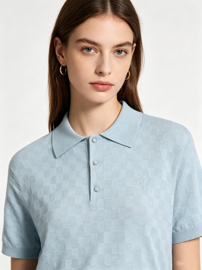Louis Vuitton Luxury Brand Womens Men Short Sleeve T-Shirt Knit Polo Shirt Top Quality Whatsapp 【+1-3239614486】