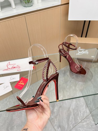 Christian Louboutin Womens Shoes So Kate Sandals Loubi Patent Psychic leather 10cm High Heels Shoes Pumps Whatsapp【+1-3239614486】