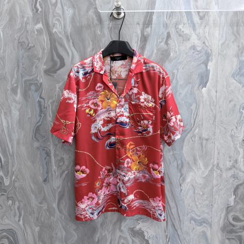 Gucci Luxury Brand Women Mens Short Sleeve Shirt Printed silk twill bowling shirt Top Quality Whatsapp 【+1-3239614486】