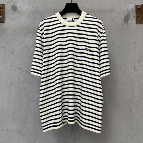 Prada Luxury Brand Men Womens Short Sleeve Knit T-Shirt with Original Box Whatsapp 【+1-3239614486】