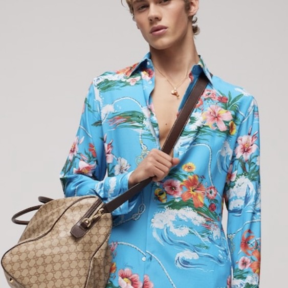 Gucci Luxury Brand Women Mens Long Sleeve Shirt Printed fluid fabric shirt Top Quality Whatsapp 【+1-3239614486】