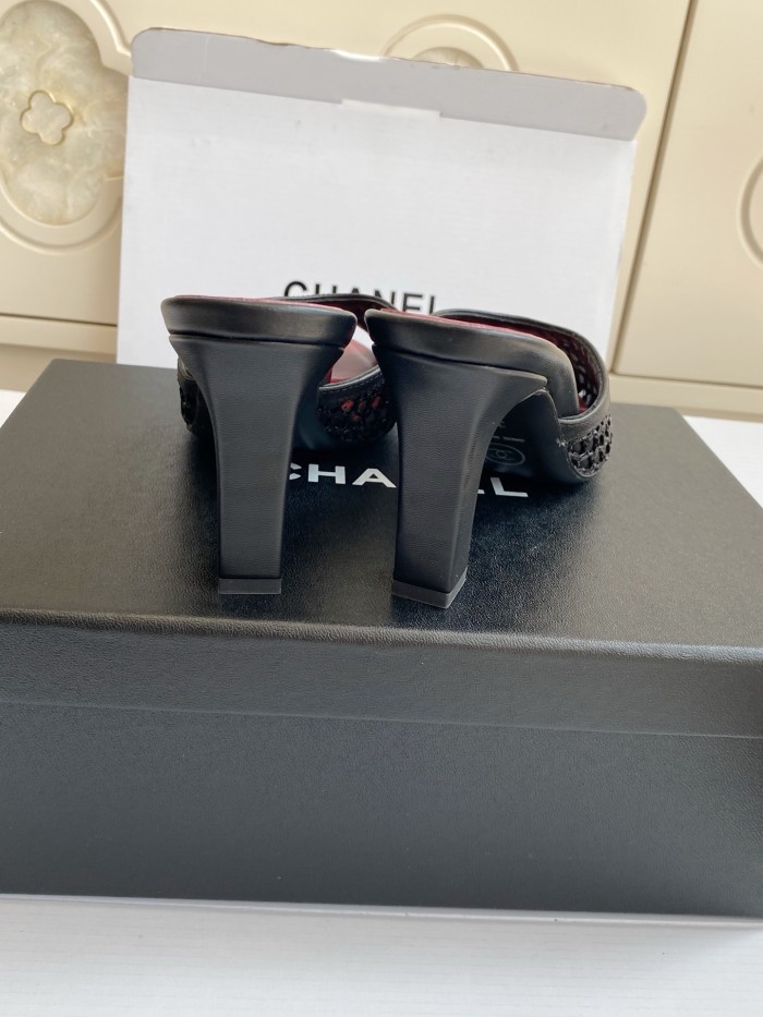 Chanel Womens Shoes Casual Slippers Sandals with 8cm Heel Luxury Brand Design with Original Box whatsapp 【+1-3239614486】