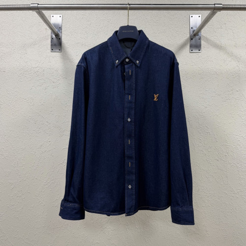 Louis Vuitton Luxury Brand Women Mens Denim Long-Sleeved Shirt 1AK7CO Top Quality Whatsapp 【+1-3239614486】