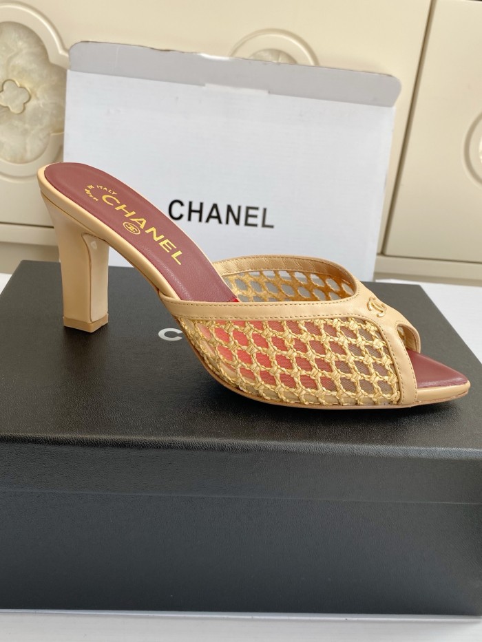 Chanel Womens Shoes Casual Slippers Sandals with 8cm Heel Luxury Brand Design with Original Box whatsapp 【+1-3239614486】