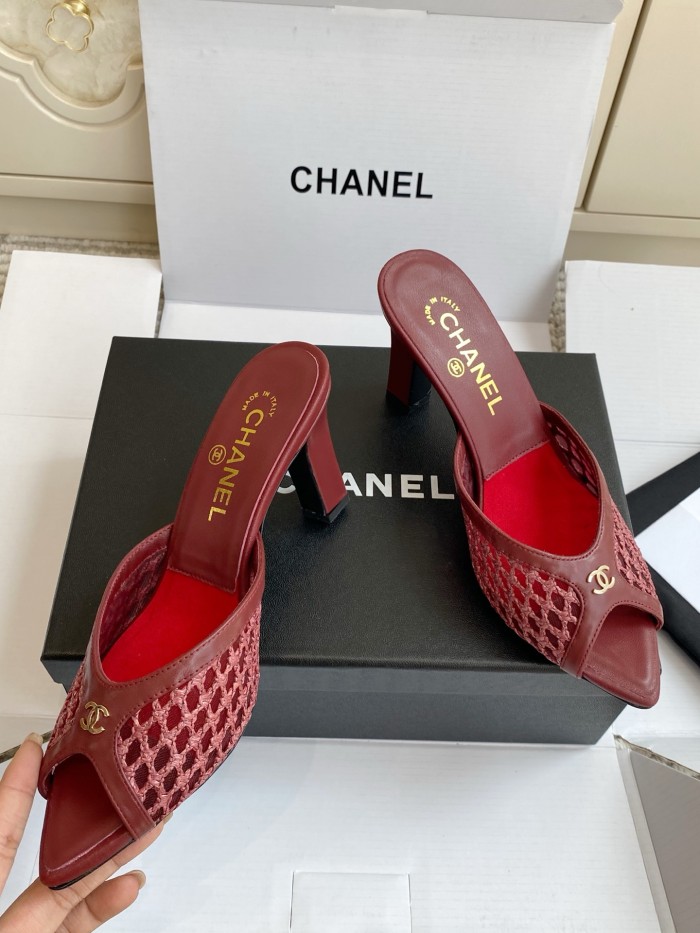 Chanel Womens Shoes Casual Slippers Sandals with 8cm Heel Luxury Brand Design with Original Box whatsapp 【+1-3239614486】
