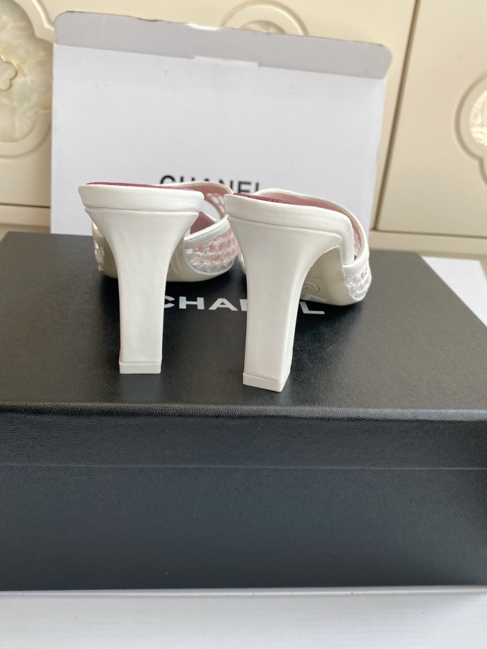Chanel Womens Shoes Casual Slippers Sandals with 8cm Heel Luxury Brand Design with Original Box whatsapp 【+1-3239614486】