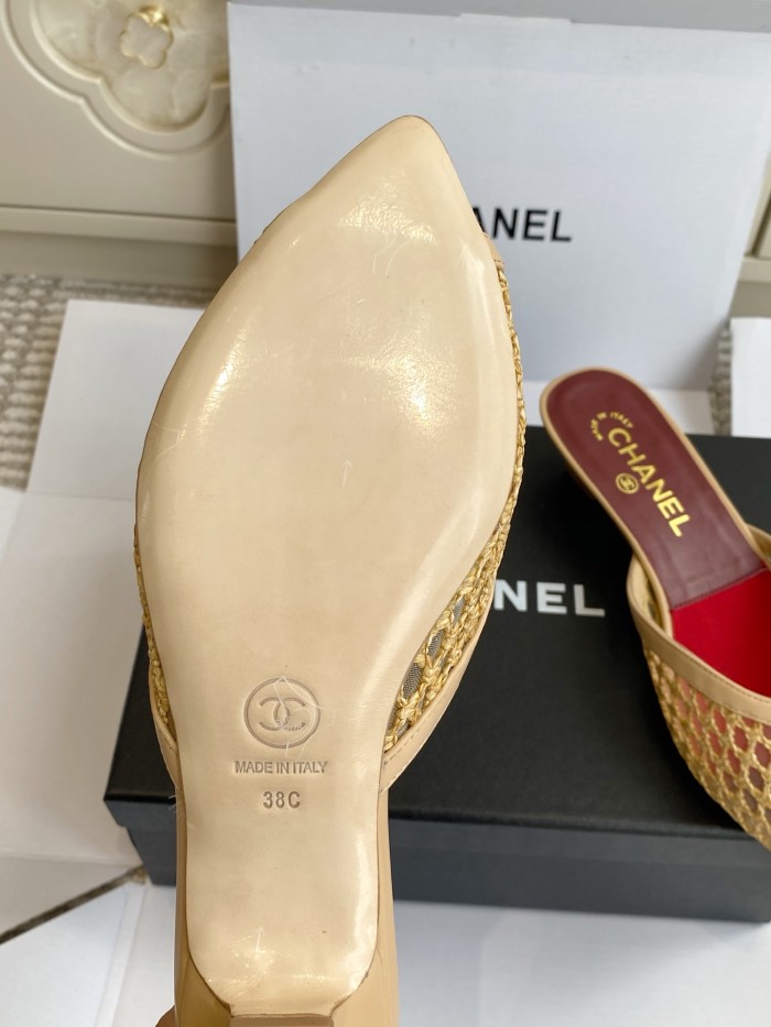 Chanel Womens Shoes Casual Slippers Sandals with 3.5cm Heel Luxury Brand Design with Original Box whatsapp 【+1-3239614486】