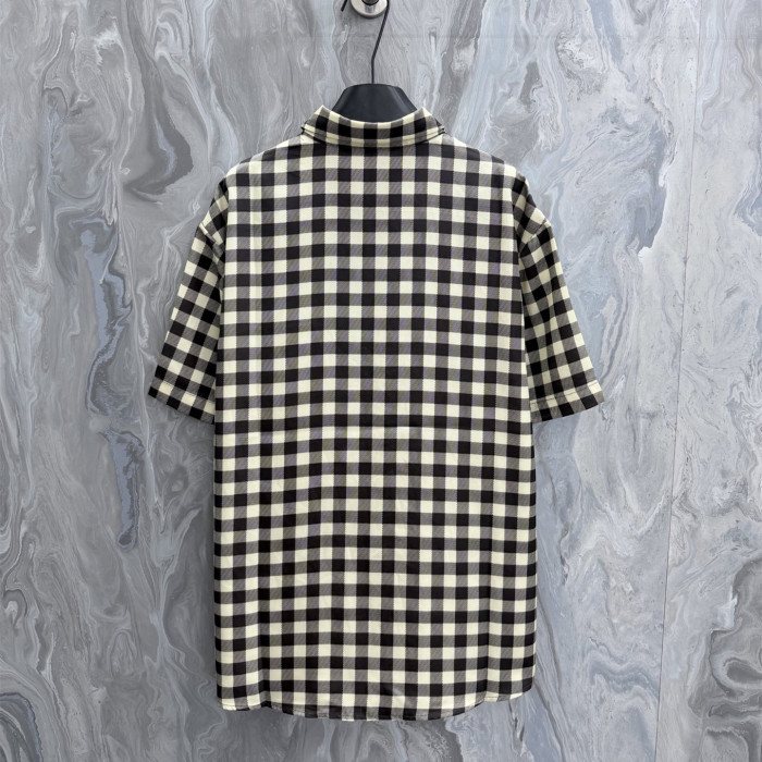 Louis Vuitton Luxury Brand Mens Short Sleeve Shirt Damier Jacquard Short-Sleeved Shirt 1AJRGD Top Quality Whatsapp 【+1-3239614486】