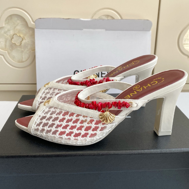 Chanel Womens Shoes Casual Slippers Sandals with 8cm Heel Luxury Brand Design with Original Box whatsapp 【+1-3239614486】