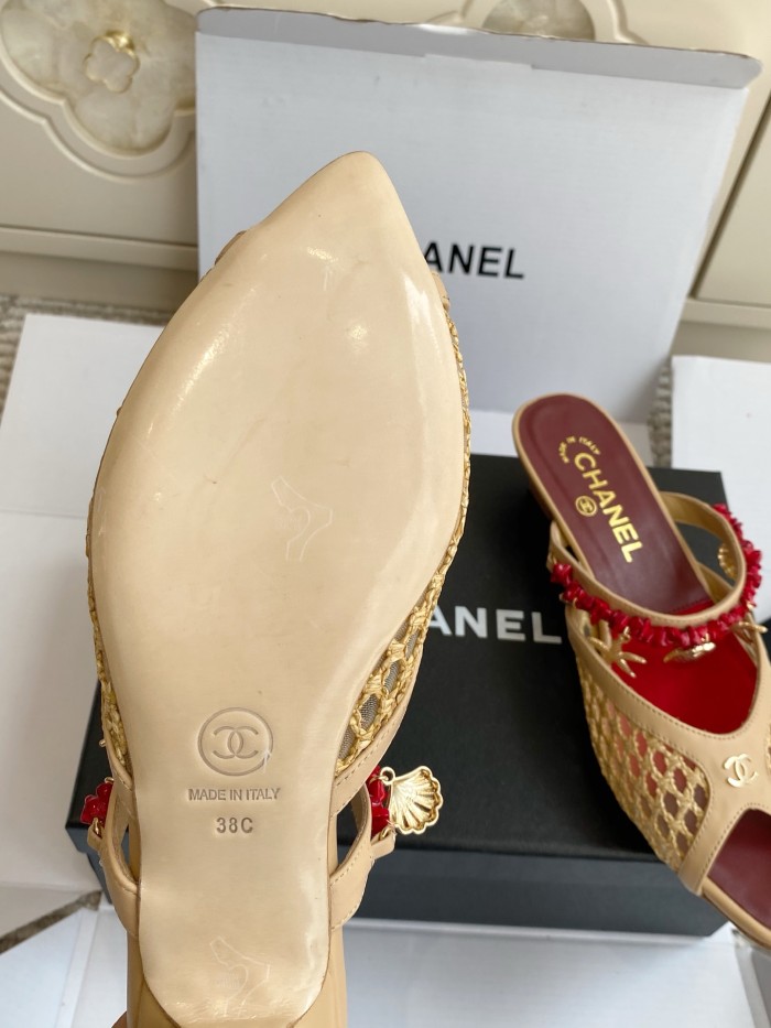 Chanel Womens Shoes Casual Slippers Sandals with 3.5cm Heel Luxury Brand Design with Original Box whatsapp 【+1-3239614486】