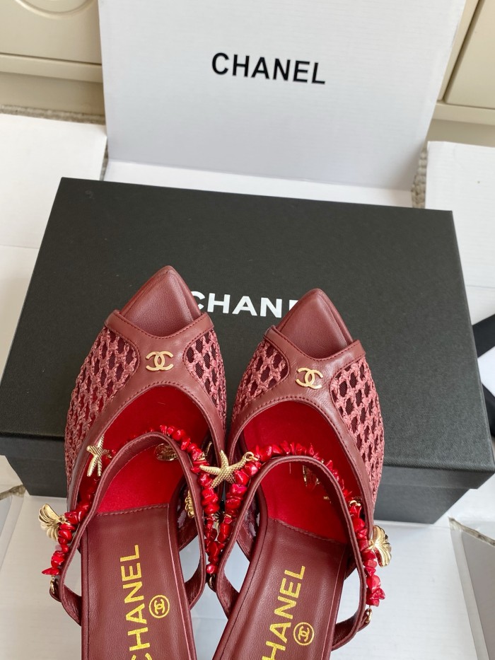 Chanel Womens Shoes Casual Slippers Sandals with 8cm Heel Luxury Brand Design with Original Box whatsapp 【+1-3239614486】
