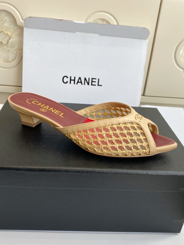 Chanel Womens Shoes Casual Slippers Sandals with 3.5cm Heel Luxury Brand Design with Original Box whatsapp 【+1-3239614486】
