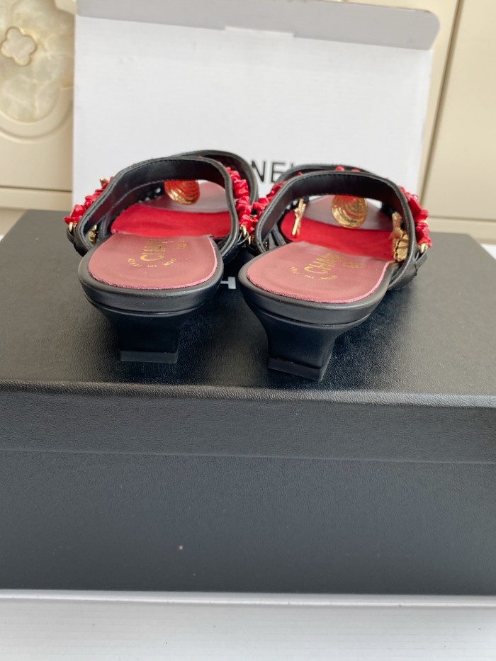 Chanel Womens Shoes Casual Slippers Sandals with 3.5cm Heel Luxury Brand Design with Original Box whatsapp 【+1-3239614486】