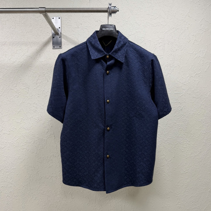 Louis Vuitton Luxury Brand Mens Short Sleeve Denim Shirt Top Quality Whatsapp 【+1-3239614486】