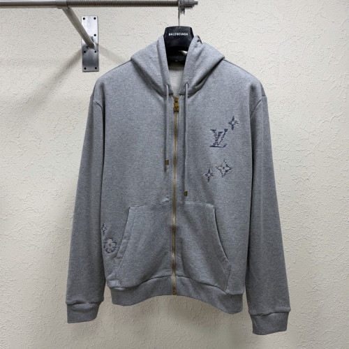Louis Vuitton Womens Mens Coat Luxury Brand Mens Embroidered Signature Zipped Hoodie 1AK7FL Whatsapp【+1-3239614486】