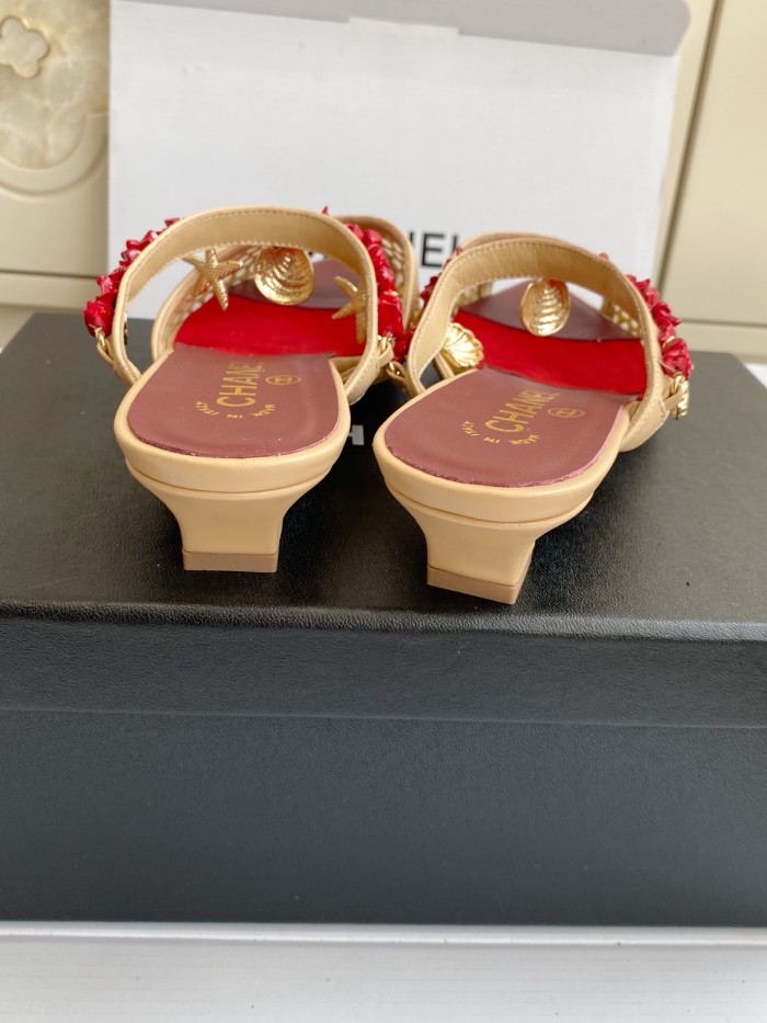 Chanel Womens Shoes Casual Slippers Sandals with 3.5cm Heel Luxury Brand Design with Original Box whatsapp 【+1-3239614486】