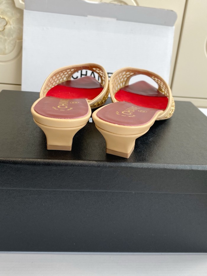 Chanel Womens Shoes Casual Slippers Sandals with 3.5cm Heel Luxury Brand Design with Original Box whatsapp 【+1-3239614486】