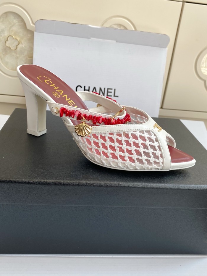 Chanel Womens Shoes Casual Slippers Sandals with 8cm Heel Luxury Brand Design with Original Box whatsapp 【+1-3239614486】